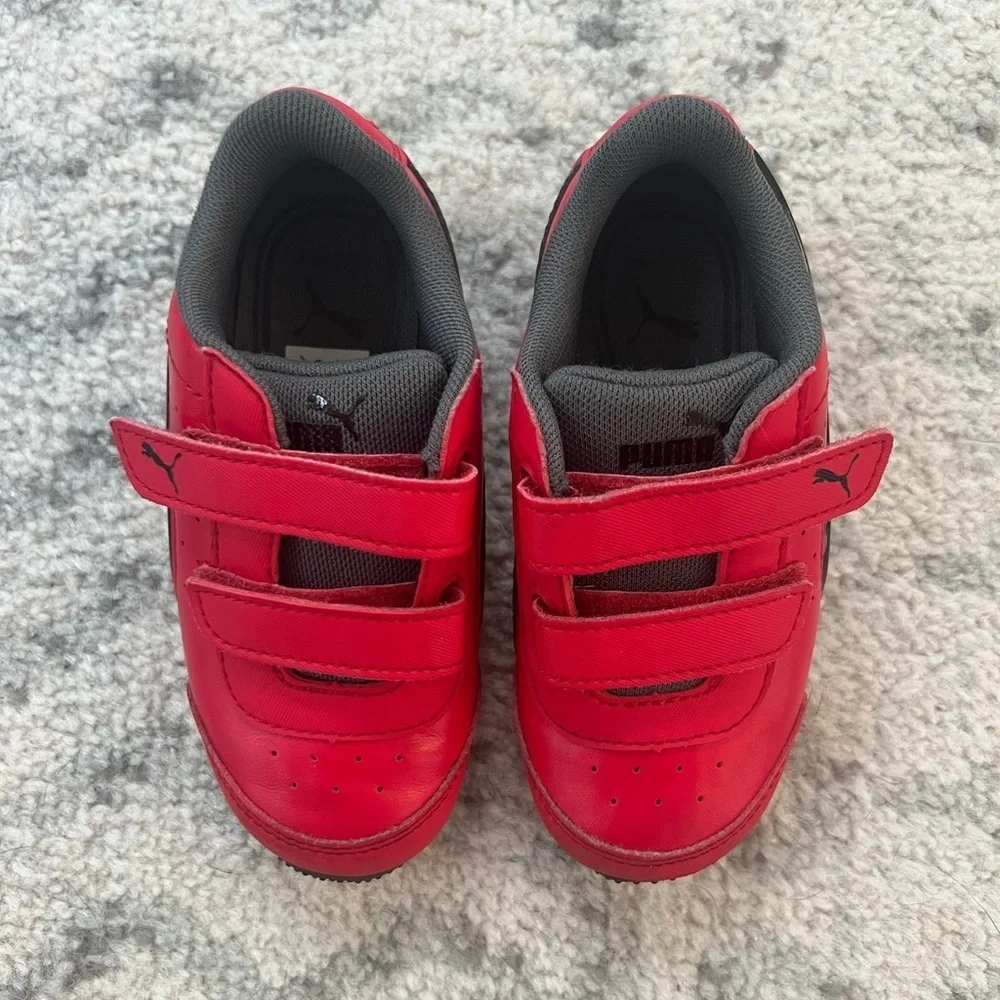Boys Puma Velcro Shoes Red/Black - Picture 2 of 9